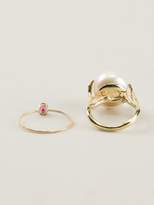 Thumbnail for your product : Wouters & Hendrix Gold pearl & ruby set of rings