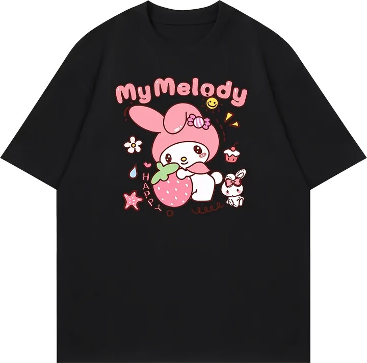 SANRIO New Retro Cartoon Summer Women T-shirt - 100% Pure Cotton Soft Material - Melody - Cute Trendy and Fashionable Style