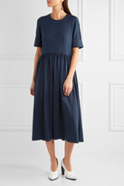 Thumbnail for your product : Jil Sander Cotton-blend Jersey Midi Dress - Navy