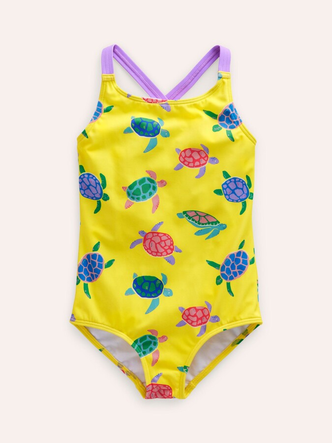 Boden Kids' Turtle Print Cross Back Swimsuit ShopStyle Girls