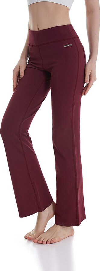 Red Bootcut Yoga Pants