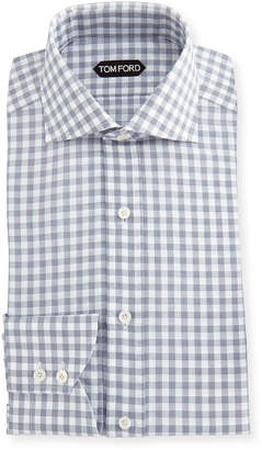 Tom Ford Check Cotton-Linen Dress Shirt