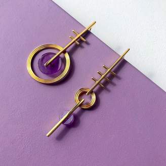 Kloto Ion.818 Lilac Amethyst & Gold Statement Earring