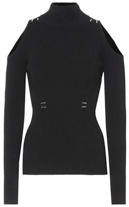 Thierry Mugler Cold-shoulder ribbed top