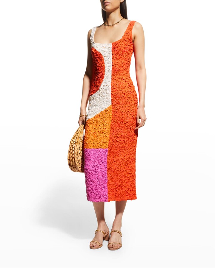 Mara Hoffman Sloan Textured Colorblock Midi Dress ShopStyle