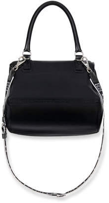 Givenchy Pandora Small Smooth Leather Crossbody Bag with Logo-Web Strap