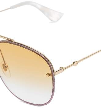 Gucci Eyewear yellow glitter aviator gradient sunglasses
