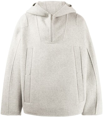 Off-White Wool-Blend Hooded Jacket