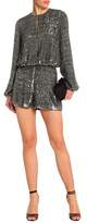 Thumbnail for your product : Alexis Gathered Sequined Silk Playsuit