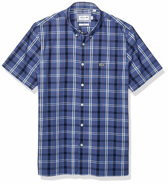 lacoste button down short sleeve