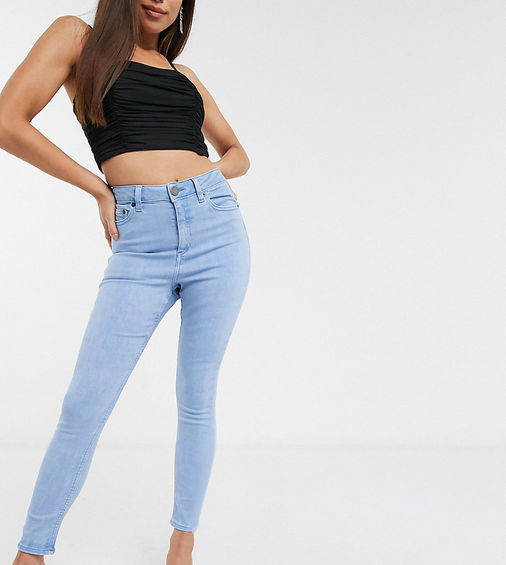 ASOS Petite ASOS DESIGN Petite Ridley High waist skinny jeans in lightwash  - ShopStyle