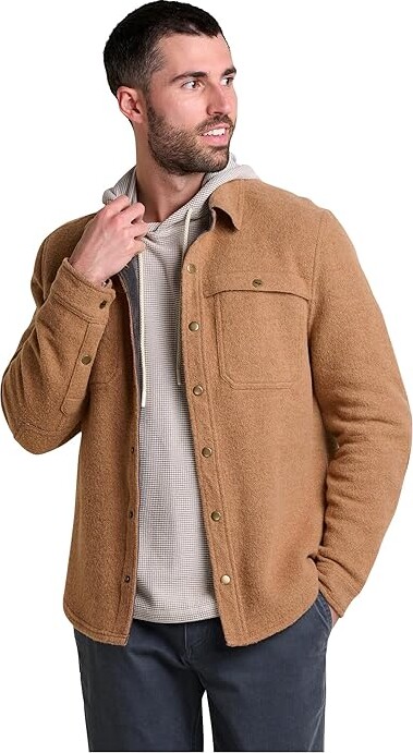 Toad&Co Kennicott Shirt Jacket Men's Coat Honey Brown : MD, Nylon/Polyester/Wool