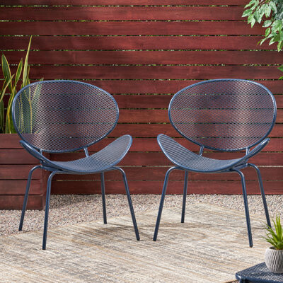 Latitude Run Navy Chair Iron Construction 34.4 In. High 24.43 Wide 26 Deep 22.43 Lb Chair - Iron 34 Tall 24.8 25.5 Weighted