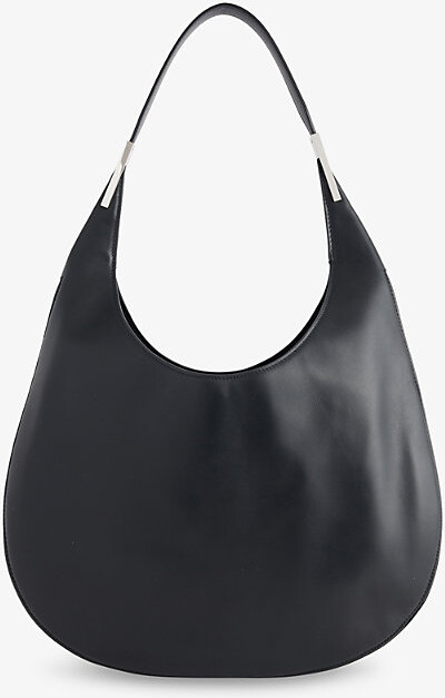 Savette Womens Black Florence Medium Leather Hobo Bag
