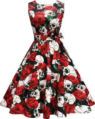 skull rockabilly dress