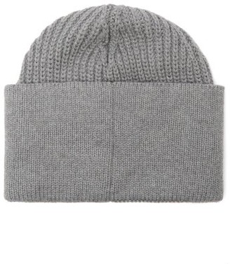 Moncler Logo-print Wool Beanie Hat - Grey Multi