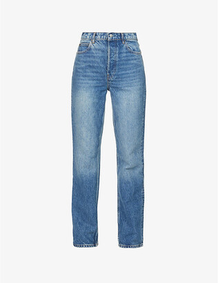 Reformation Cynthia straight-leg high-rise woven jeans
