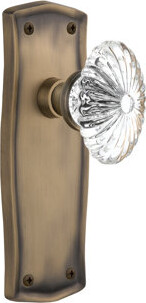 Nostalgic Warehouse Prairie Plate with Oval Fluted Crystal Door Knob