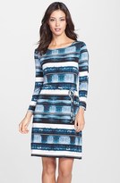 Thumbnail for your product : Ivanka Trump Print Belted Jersey Dress