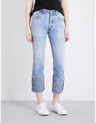 RE/DONE Turned-up straight high-rise jeans
