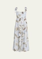 Floral Print Tiered Midi Dress with 