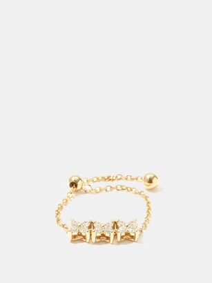 Anissa Kermiche Brontë Diamond & 14kt Gold Chain Ring