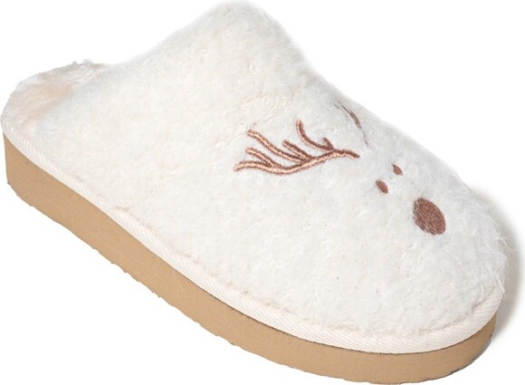 Minnetonka Women's Reindeer Scuff Slide Slippers 448401 Stone -