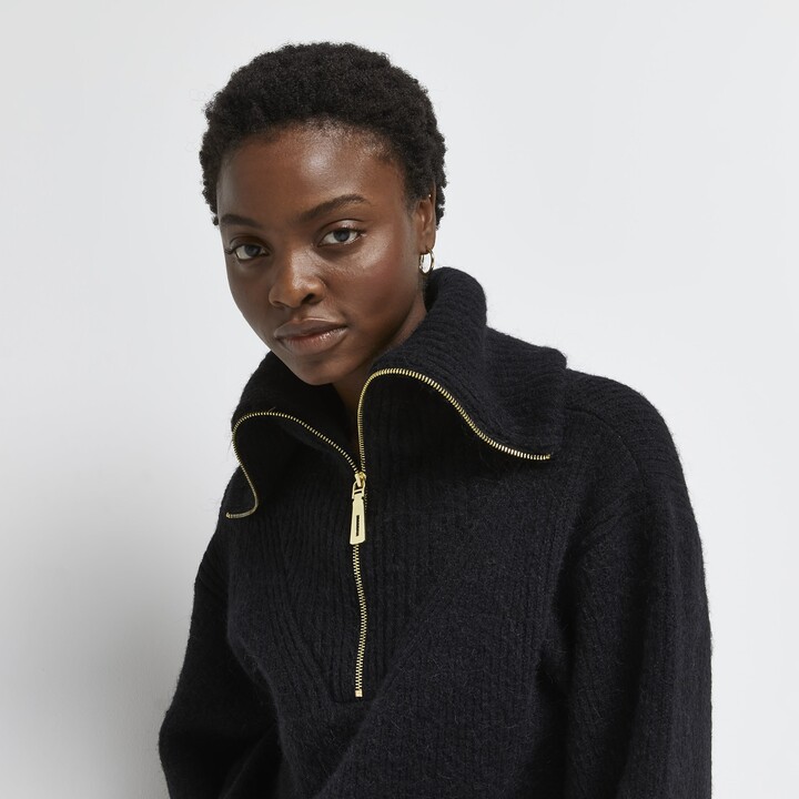 black half zip jumper womens