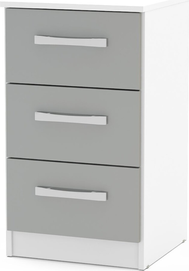 Dunelm Lynx 3 Drawer Bedside Table Grey ShopStyle Chests
