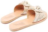 Thumbnail for your product : Ancient Greek Sandals Taygete Sequin Embellished Leather Slides - Womens - Gold