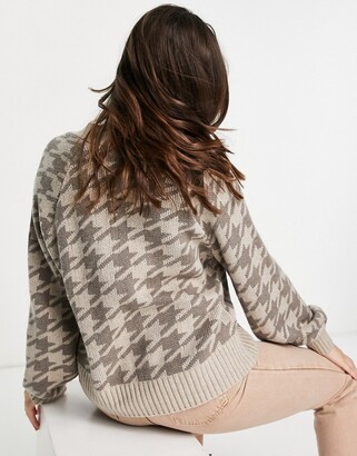 Abercrombie & Fitch cardigan in houndstooth print
