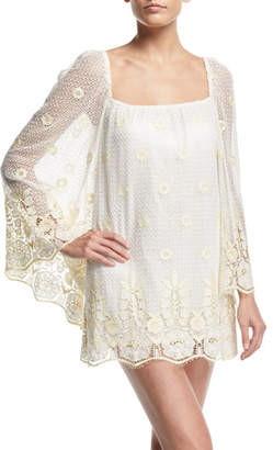 Miguelina Nicolette Sheer Lace Coverup Dress