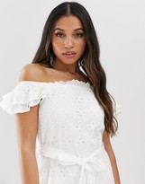 Thumbnail for your product : Parisian off shoulder white dress in broderie anglaise