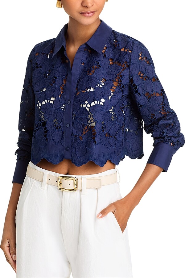 L'Agence Seychelle Lace Button Front Shirt