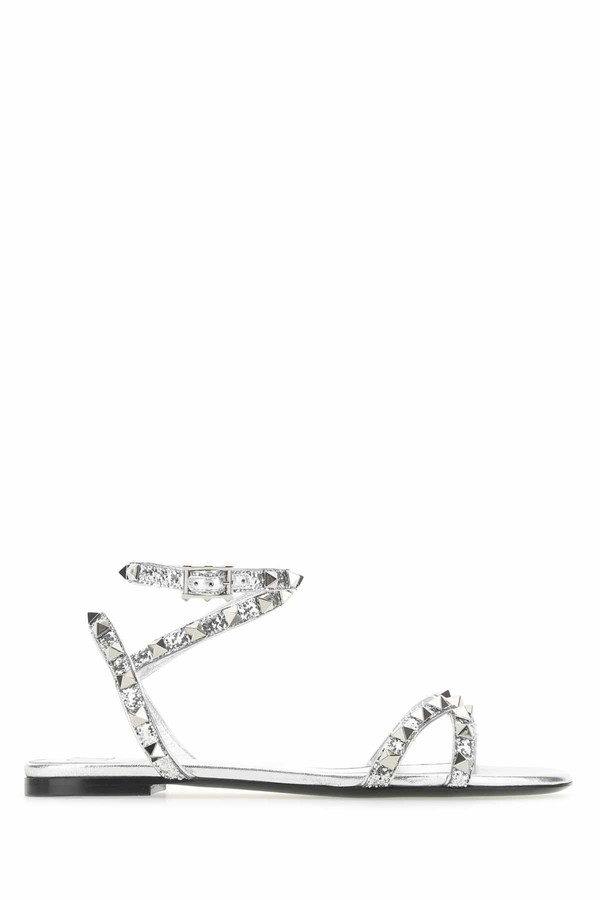 glitzy flat sandals