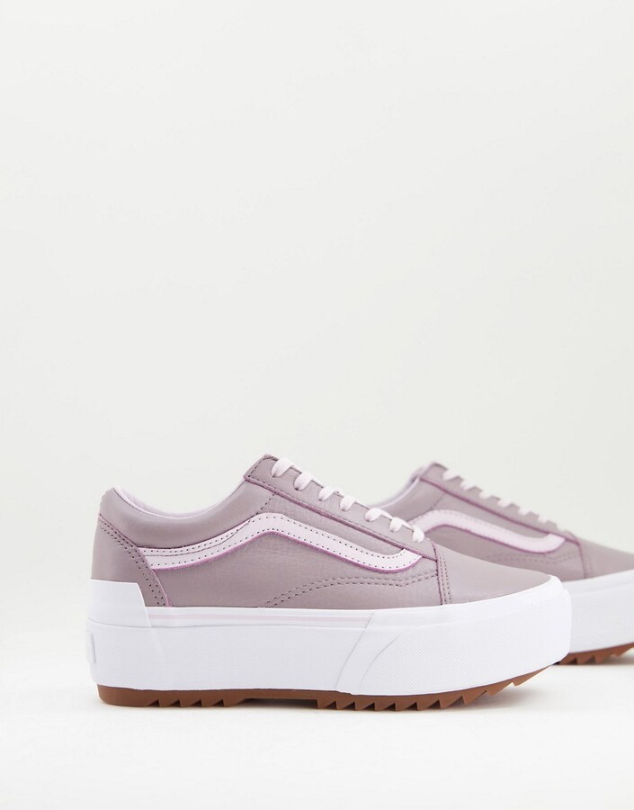 pink leather vans old skool