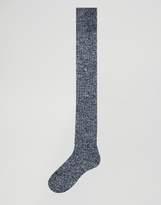 Thumbnail for your product : ASOS Design DESIGN mixed knit over the knee socks