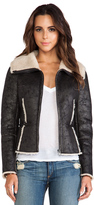 Thumbnail for your product : Velvet by Graham & Spencer Pamela Aviator Jacket with Faux Fur