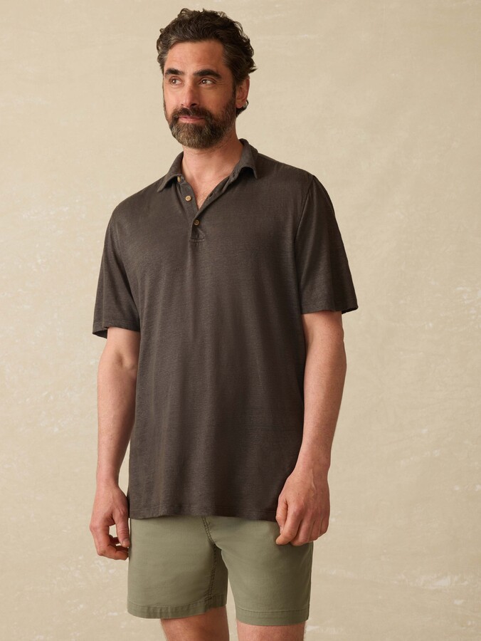 Short-Sleeve Linen Polo