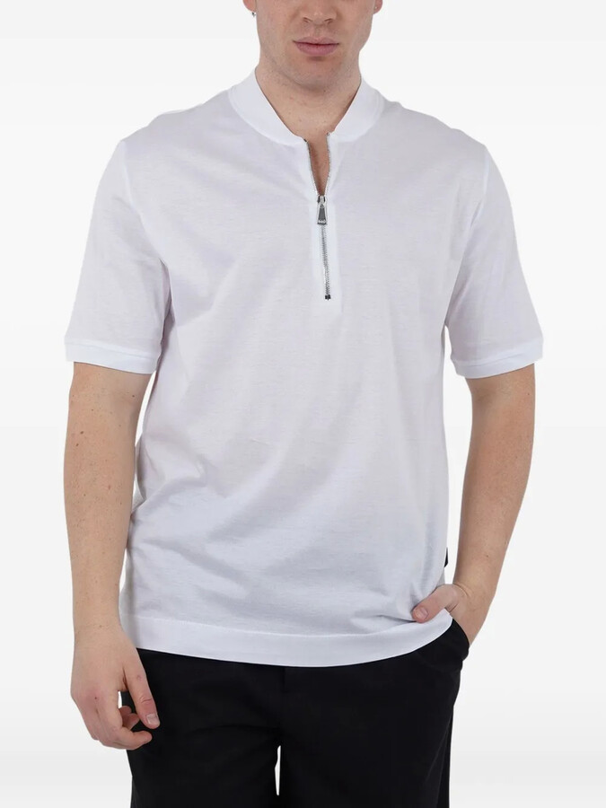 Yes London zip-neck T-shirt