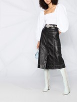 Thumbnail for your product : Ganni Puff-Sleeve Ruched Blouse