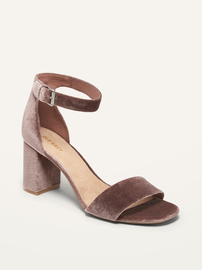 Old Navy Velvet Block-Heel Sandals For Women - ShopStyle
