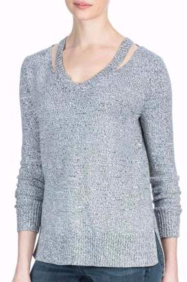 Lilla P Grey Cutout Sweater