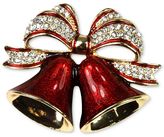 Thumbnail for your product : Jones New York Brooch, Gold-Tone Red Holiday Bells Pin
