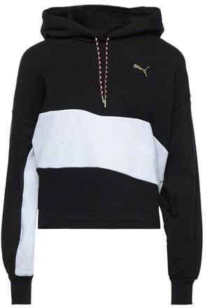 Puma hoodie in black with furry pocket - ShopStyle