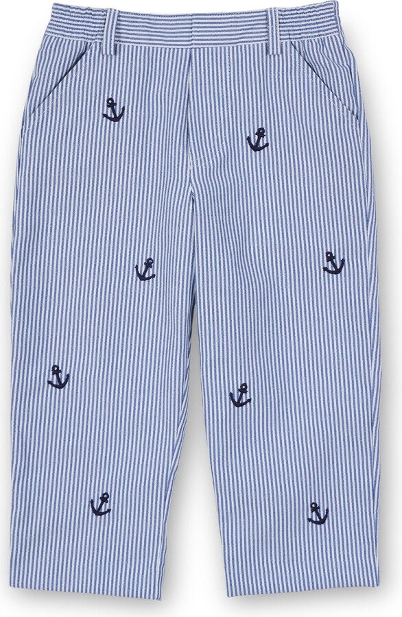 Florence Eiseman Little Boys Stripe Fake Fly Pants With Anchors