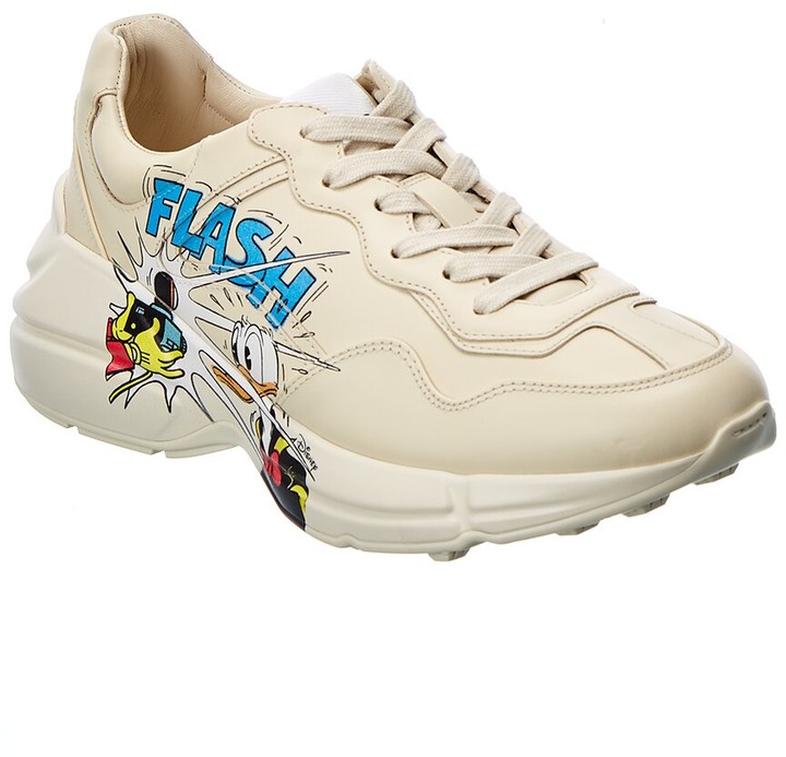 Gucci X Disney Donald Duck Rhyton Leather Sneaker - ShopStyle