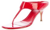 Thumbnail for your product : Prada Patent Leather T-Strap Sandals