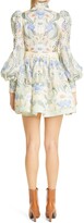 Thumbnail for your product : Zimmermann Rhythm Poppy Cuout Long Puff Sleeve Dress