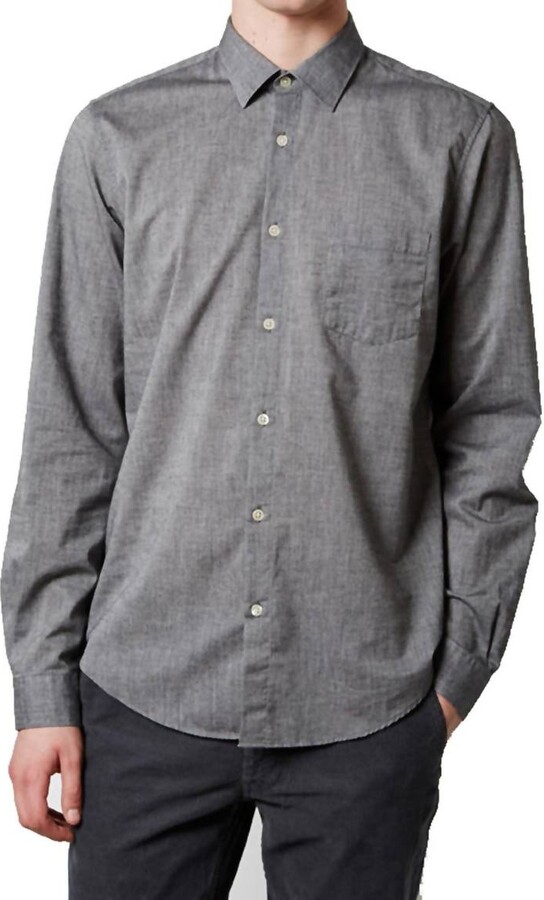 Hope Men's Roy Long Sleeve Polo Shirt In Gray